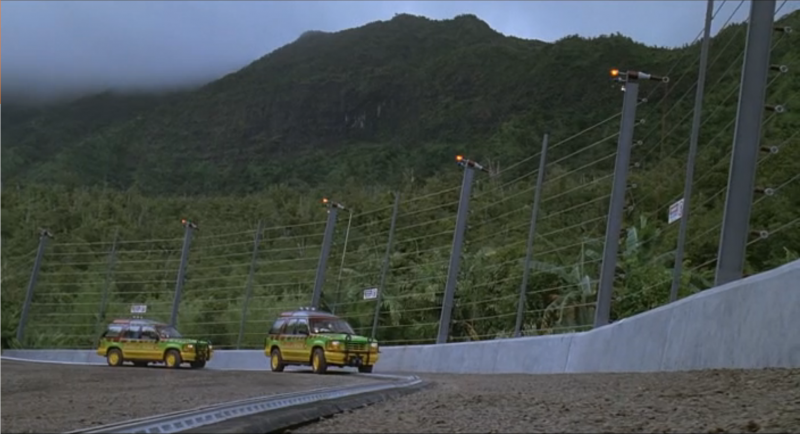 Jurassic Park elektrische taxi's