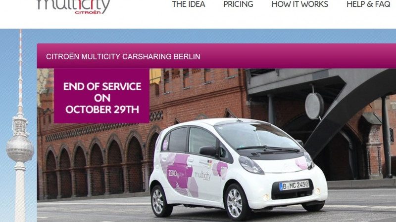PSA stopt met autodeeldienst Multicity in Berlijn